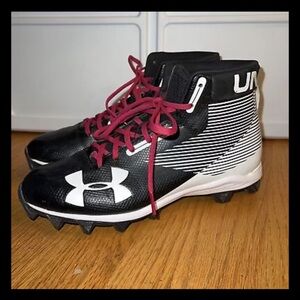 Under Armour Hammer Football Cleats Men's Size 9 Black White‎